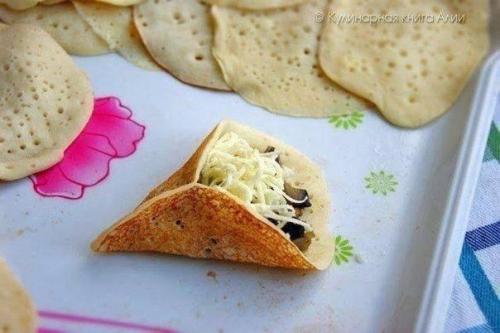 Блинчики с грибами и сыром. 02 Блинчики с грибами и сыром. 02