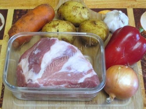 Жаркое в мультиварке.  Ингредиенты: 01