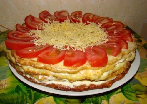 Закусочный торт из кабачков. 05 Закусочный торт из кабачков. 05