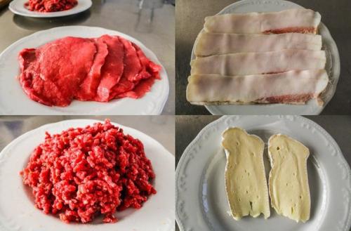 Мясные тюльпаны.  Мы берем 5-6 тонко нарезанных кусков говядины. 01 Мясные тюльпаны.  Мы берем 5-6 тонко нарезанных кусков говядины. 01