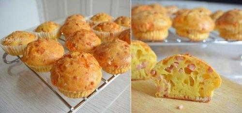 Закусочные кексики с ветчиной и сыром. Закусочные кексики с ветчиной и сыром.