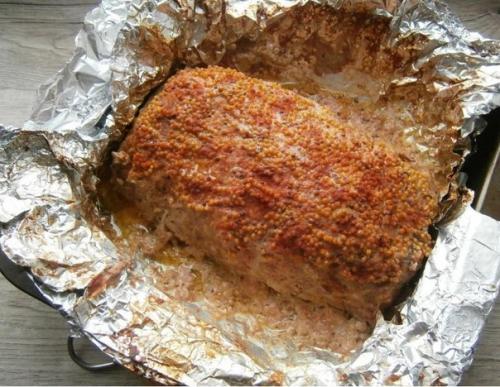 Мясной хлеб в духовке. 06