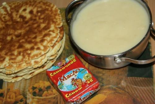 Торт со сгущенкой на сковороде. 05