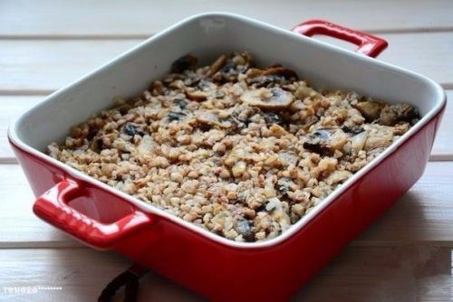 Гречка с курицей, запеченная в сливках. 03