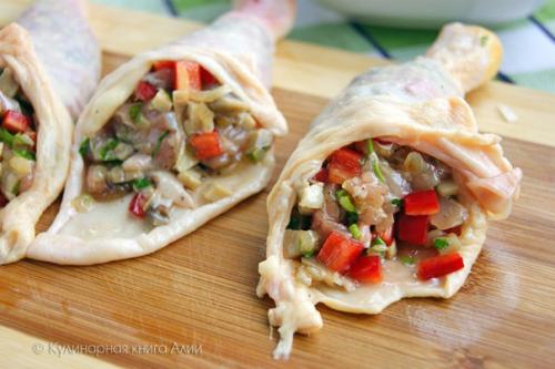 Куриные голени, фаршированные шампиньонами. 05 Куриные голени, фаршированные шампиньонами. 05