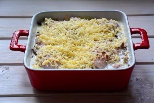 Гречка с курицей, запеченная в сливках. 06