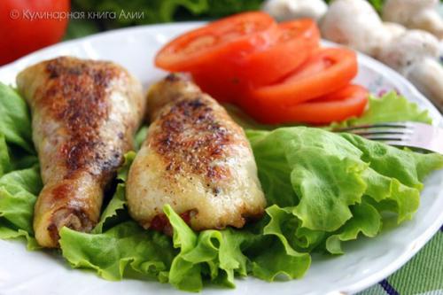 Куриные голени, фаршированные шампиньонами. Куриные голени, фаршированные шампиньонами.