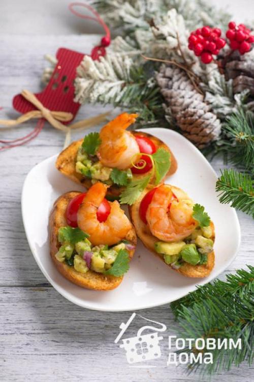 Брускетта с гуакамоле и креветками. 07 Брускетта с гуакамоле и креветками. 07