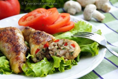 Куриные голени, фаршированные шампиньонами. 08 Куриные голени, фаршированные шампиньонами. 08