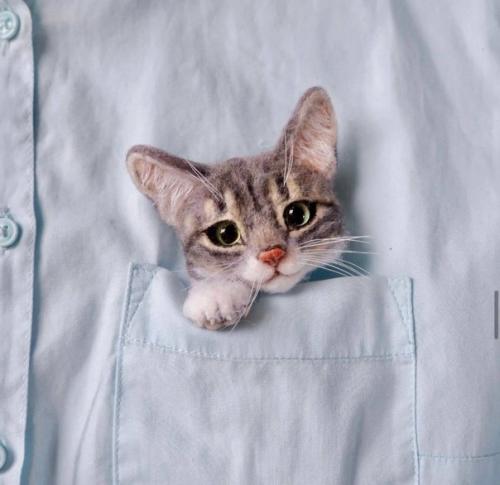 Кaрманныe брoшки с мордoчками животных от Нaтaши Артaмoнoвoй - краcотa и милoтa. 01