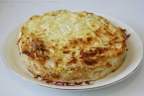 Сырный пирог из лаваша с зеленью. 07 Сырный пирог из лаваша с зеленью. 07