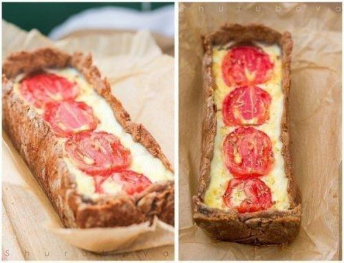 Творожный киш с сыром и помидорами. Творожный киш с сыром и помидорами.