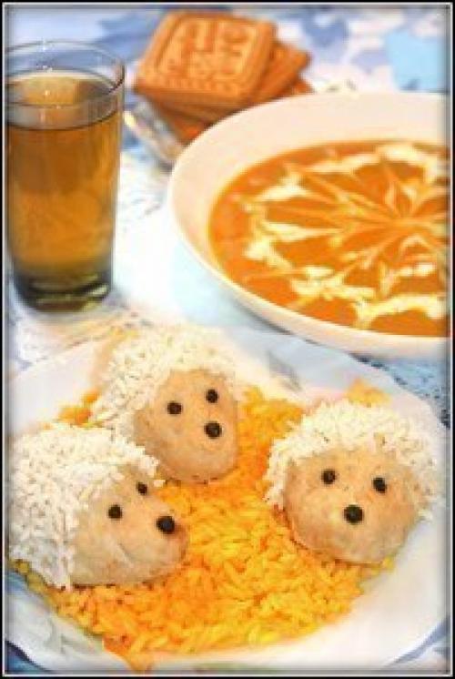 Детское меню.  1. ежики в духовке. 07