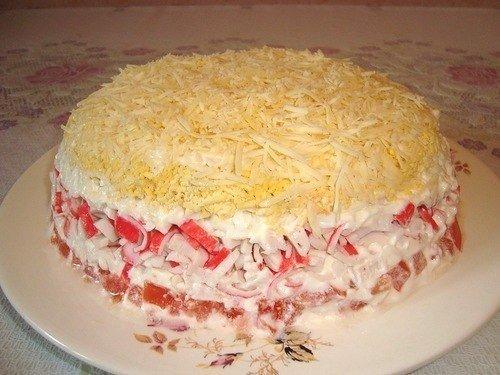 Салаты с крабовыми палочками (мясом). 08