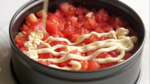 Слоеный салат с сыром и баклажанами Неаполь. 07 Слоеный салат с сыром и баклажанами Неаполь. 07