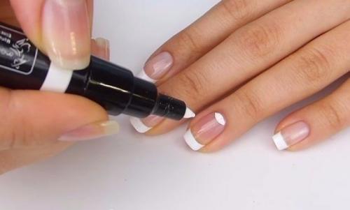 Французский маникюр маркером (пошаговый урок). 03