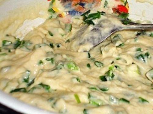 Оладьи на кефире с зеленым луком. 04