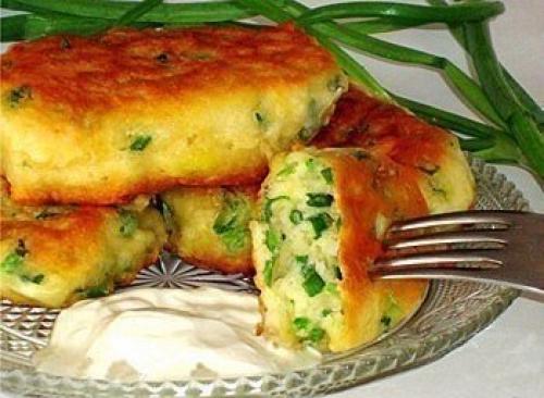 Оладьи на кефире с зеленым луком. 06