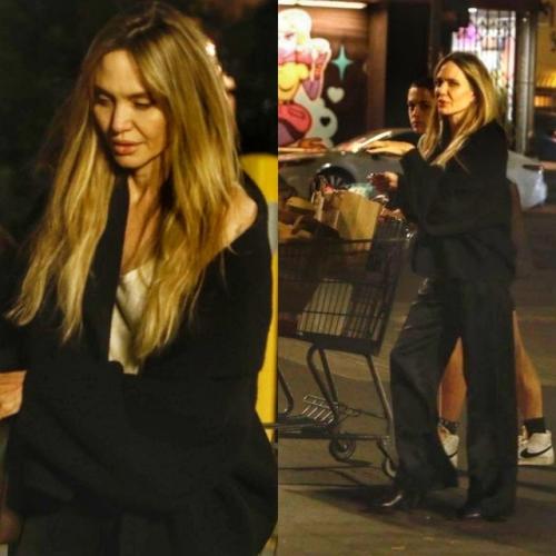 Анджелина Джоли вместе со своим сыном закупает продукты для пострадавших в Калифорнии. 01
