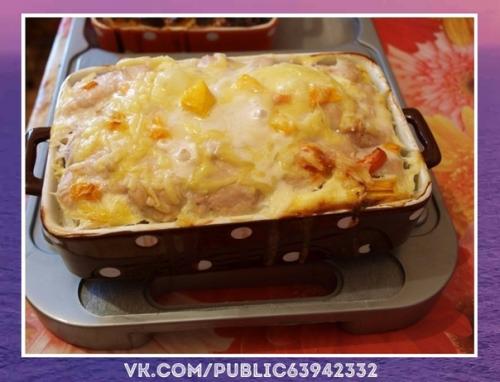Вкуснющий рецептик.  Диетическая запеканка с курицей и тыквой.