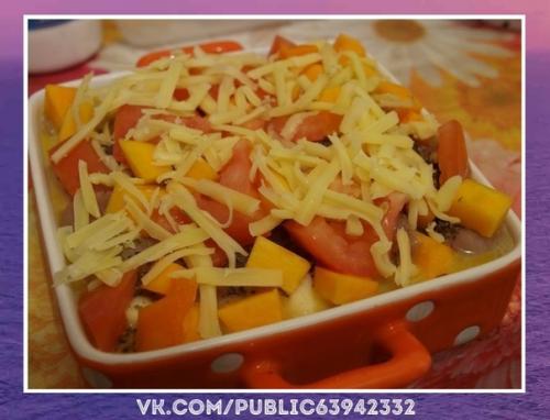 Вкуснющий рецептик.  Диетическая запеканка с курицей и тыквой. 05