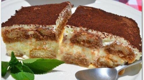 Тирамису.  Ингредиенты:  - Какао - порошок для присыпки 20 г.