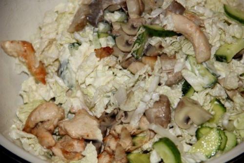 Салат с куриной грудкой и грибами. 04 Салат с куриной грудкой и грибами. 04