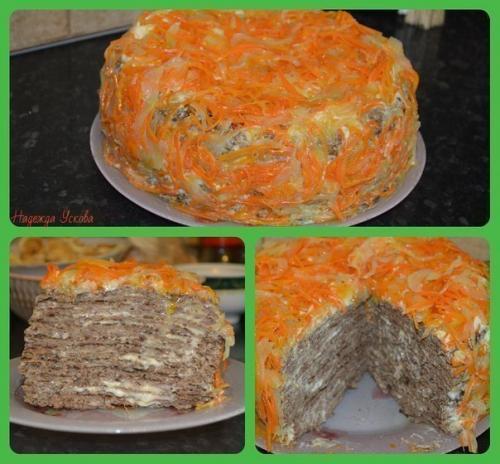 Печеночный тортик.  Куриную печень мы пропускаем через мясорубку (предварительно очистив от пленочек и сухожилий.