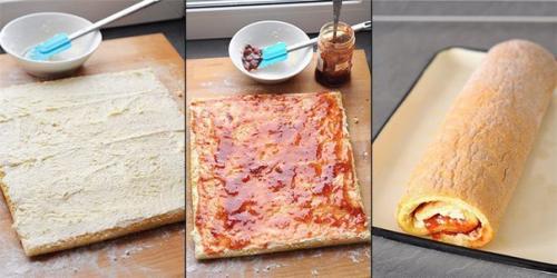 Бисквитный рулет с джемом. 03