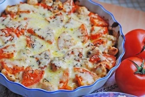 Куриное Филе запеченое с овощами и сыром. Куриное Филе запеченое с овощами и сыром.