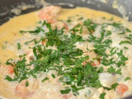 Паста с креветками в чесночно - сливочном соусе. 03