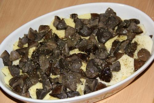 Куриные ножки с картошкой и грибами в духовке. 02