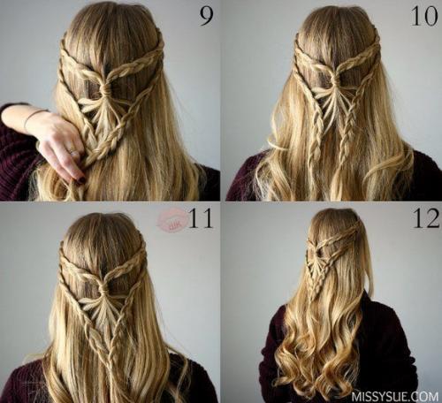 Легкая прическа с ажурным плетением? 05