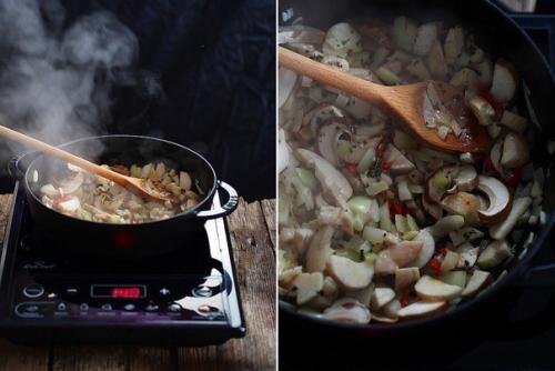 Картофель со сливками и белыми грибами. 03