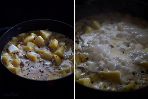 Картофель со сливками и белыми грибами. 04