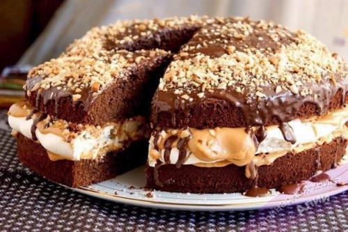 Торт сникерс.  Ингредиенты: