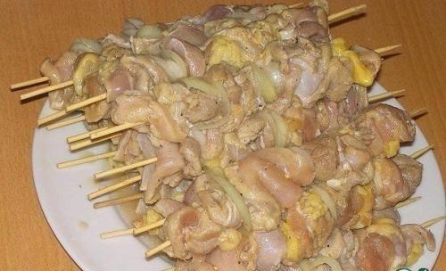 Куриный шашлык с картошкой в духовкe. 02 Куриный шашлык с картошкой в духовкe. 02