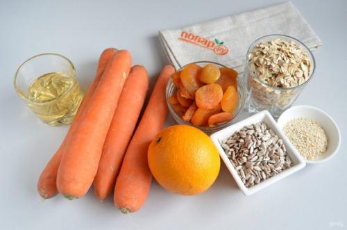 Морковные квадратики с курагой, семечками и овсяными хлопьями. 01 Морковные квадратики с курагой, семечками и овсяными хлопьями. 01