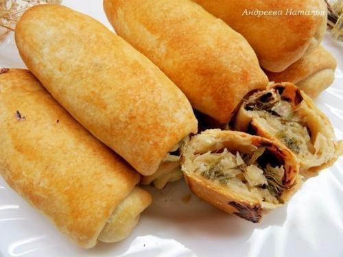 Постные трубочки с капустой. 

