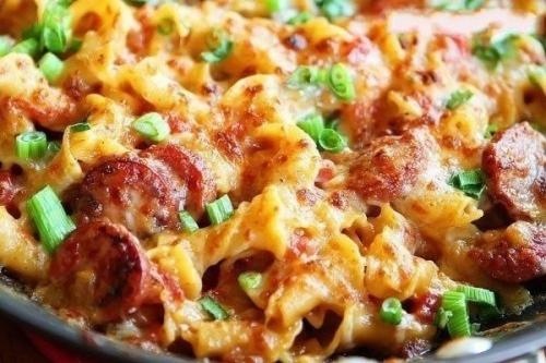 Паста с пряными колбасками. 07