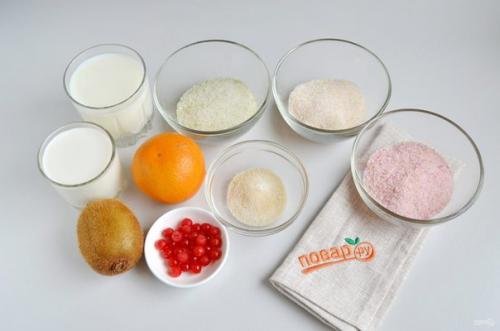 Слоеное желе в стаканчиках.