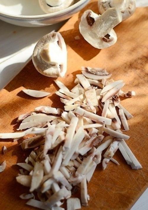 Баклажаны, запечённые с шампиньонами и сулугуни. 03