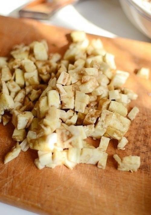 Баклажаны, запечённые с шампиньонами и сулугуни. 02