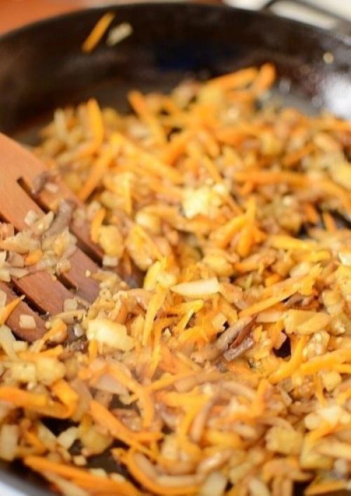 Баклажаны, запечённые с шампиньонами и сулугуни. 05