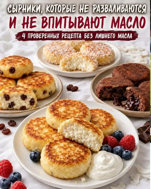 Сырники, которые не разваливаются и не впитывают масло.
