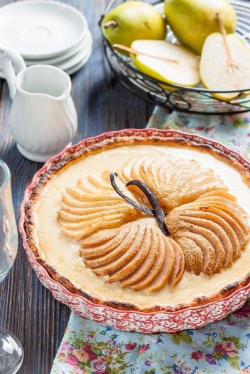 Тарт с крем-брюле и запеченными грушами. Тарт с крем-брюле и запеченными грушами.