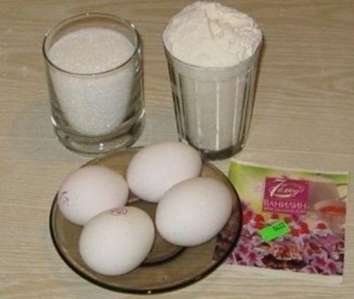 Бисквит классический.  Ингредиенты: 01