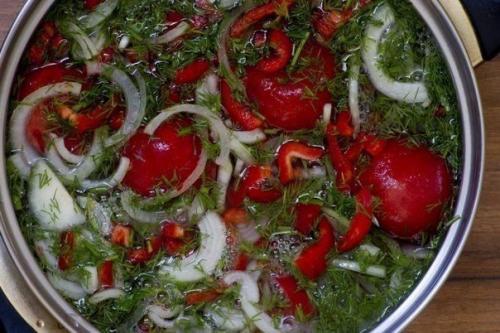 Помидоры закусочные.  Отличная закуска из свежих домашних помидорчиков! 07 Помидоры закусочные.  Отличная закуска из свежих домашних помидорчиков! 07