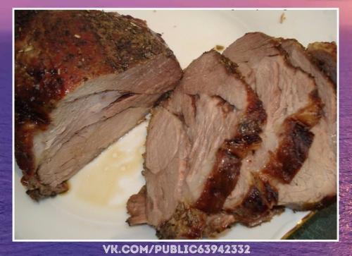 Любимый рецептик.  Запеченная в горчице свинина. 04