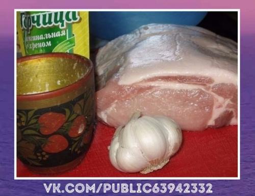 Любимый рецептик.  Запеченная в горчице свинина. 01